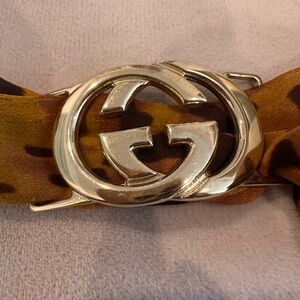 Gucci Silk Scarf with Removable Gucci Logo - Neck Bow or Bag Handle Wrap